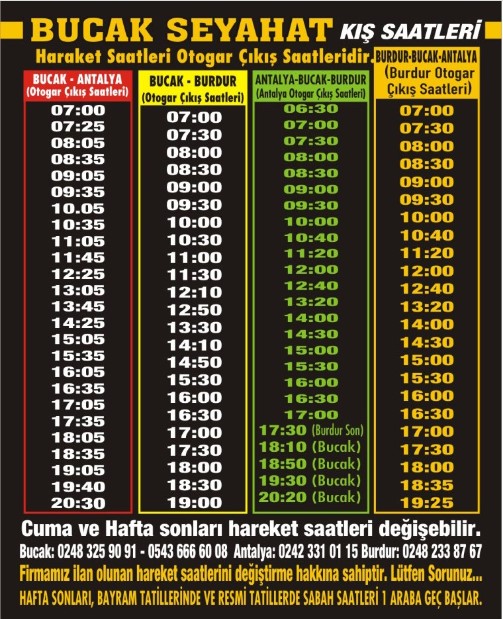 burdur antalya arası otobüsle kaç saat