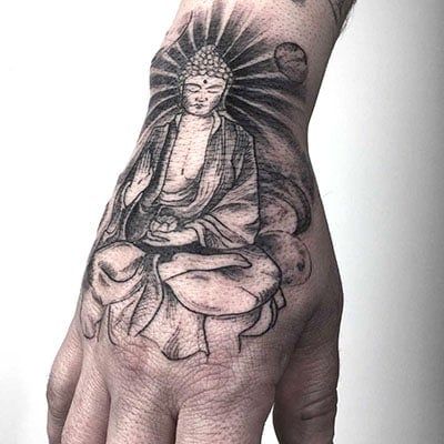 buddha tattoo designs on hand