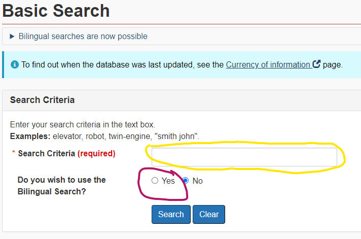 cipo patent search