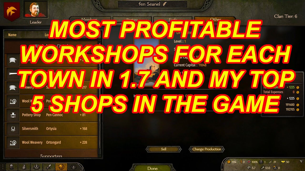 best workshops bannerlord