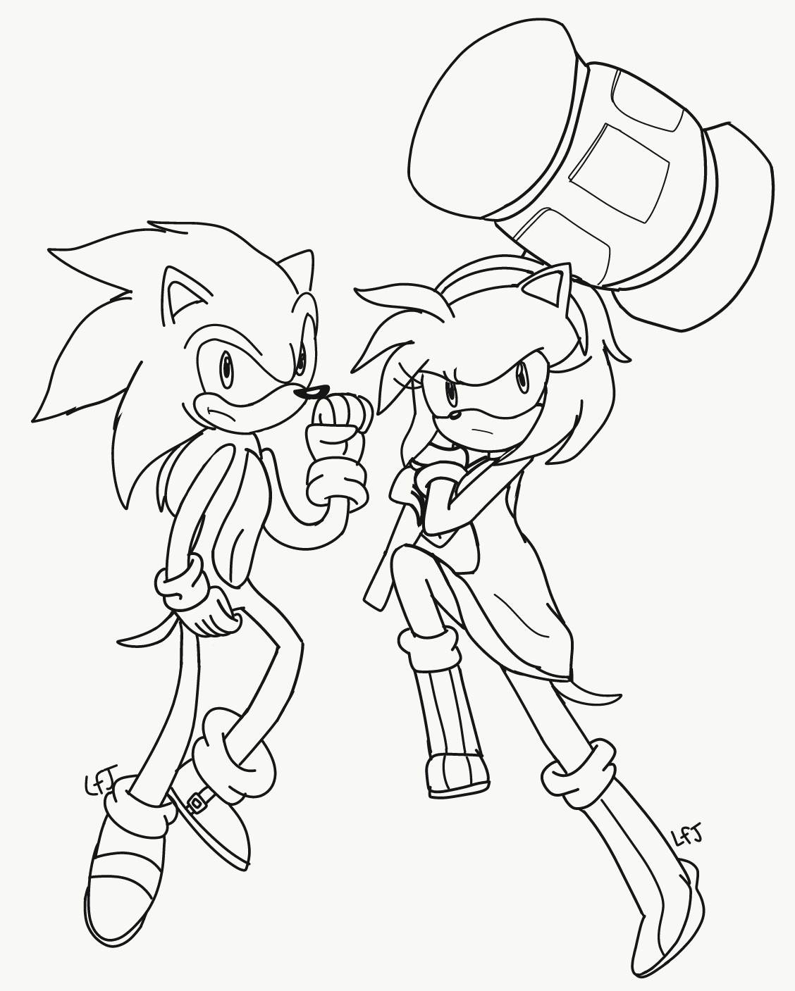 sonic and amy coloring pages