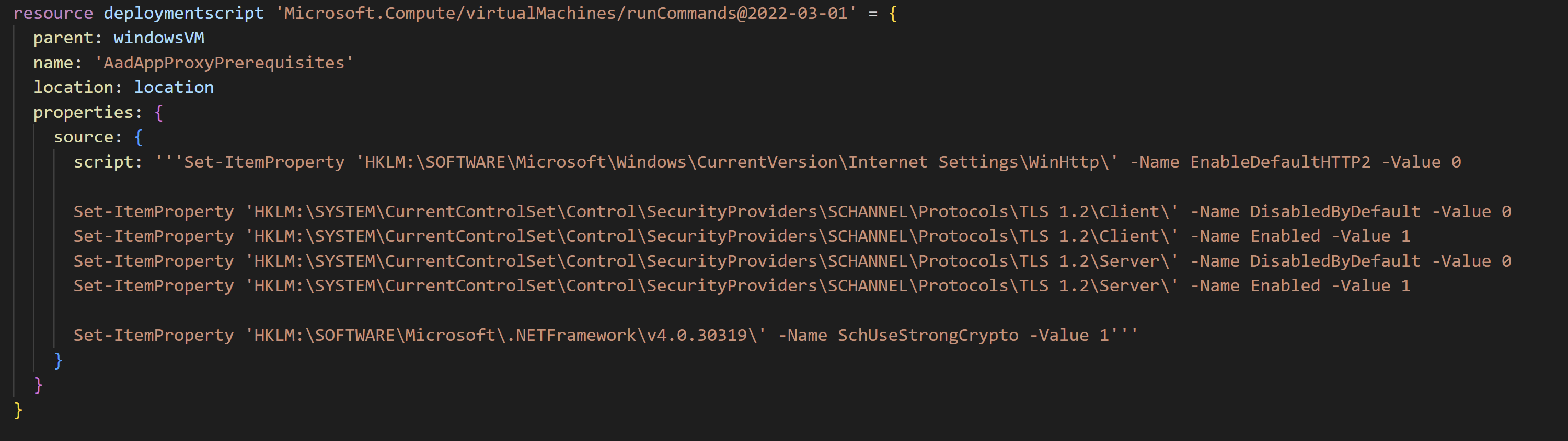 bicep run powershell script