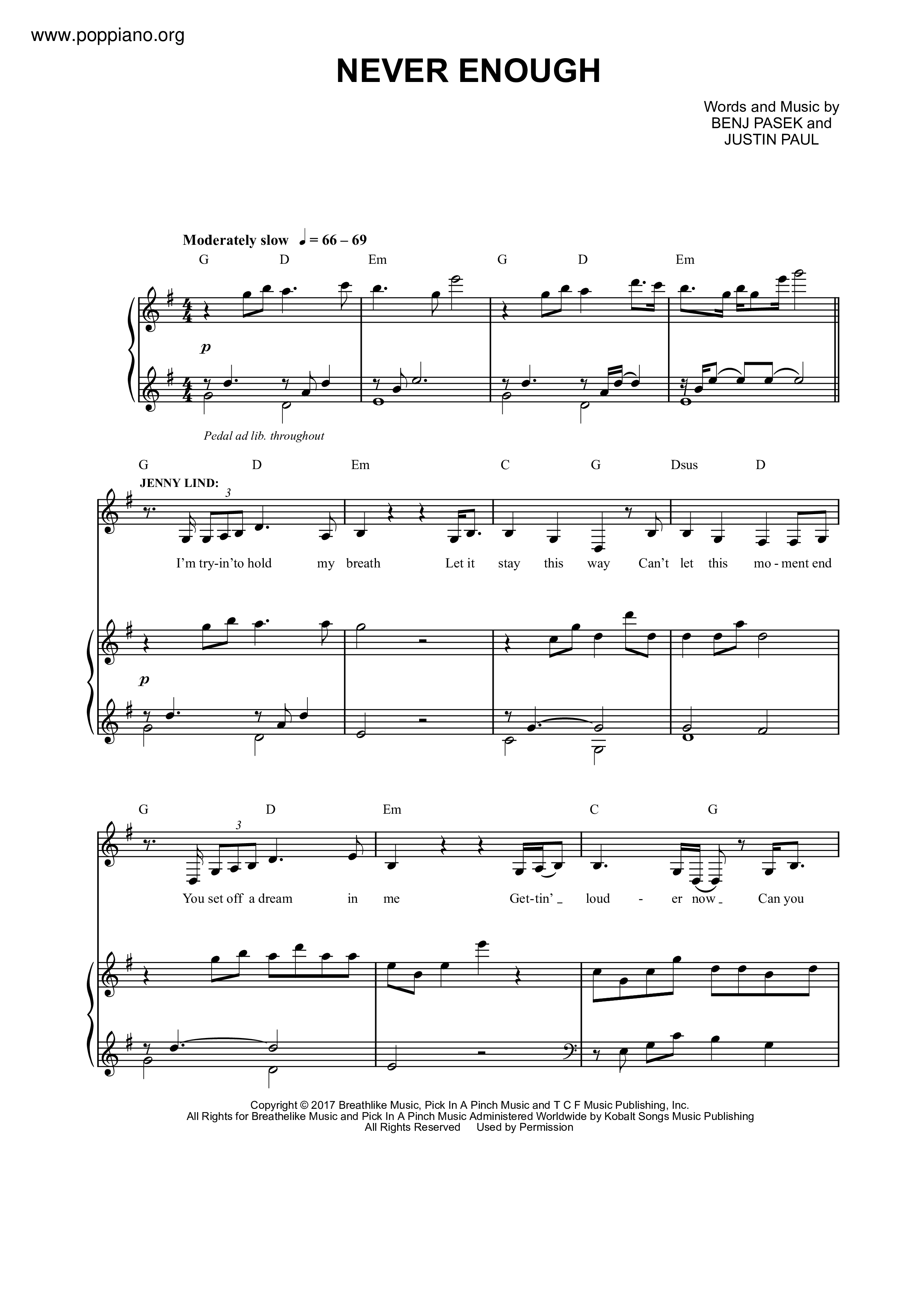 never enough piano pdf free