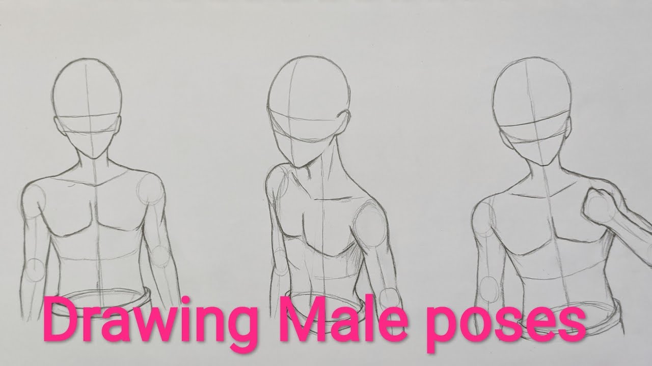 anime male drawing poses