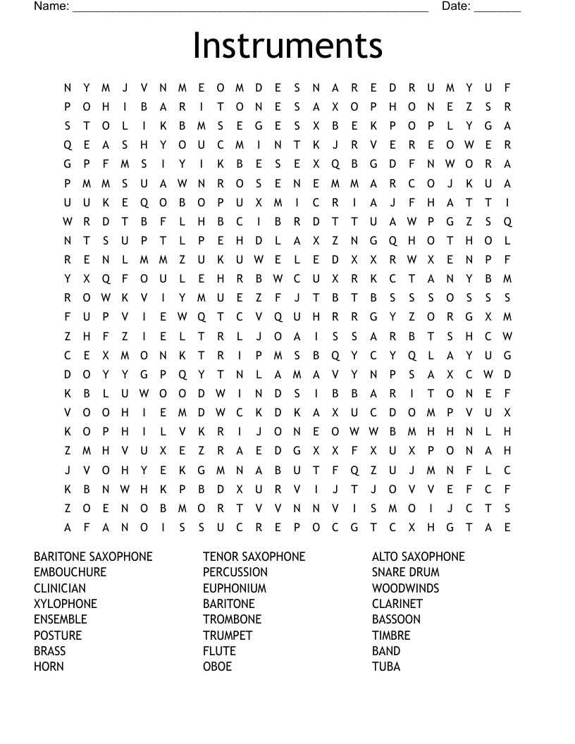 big wind instrument crossword