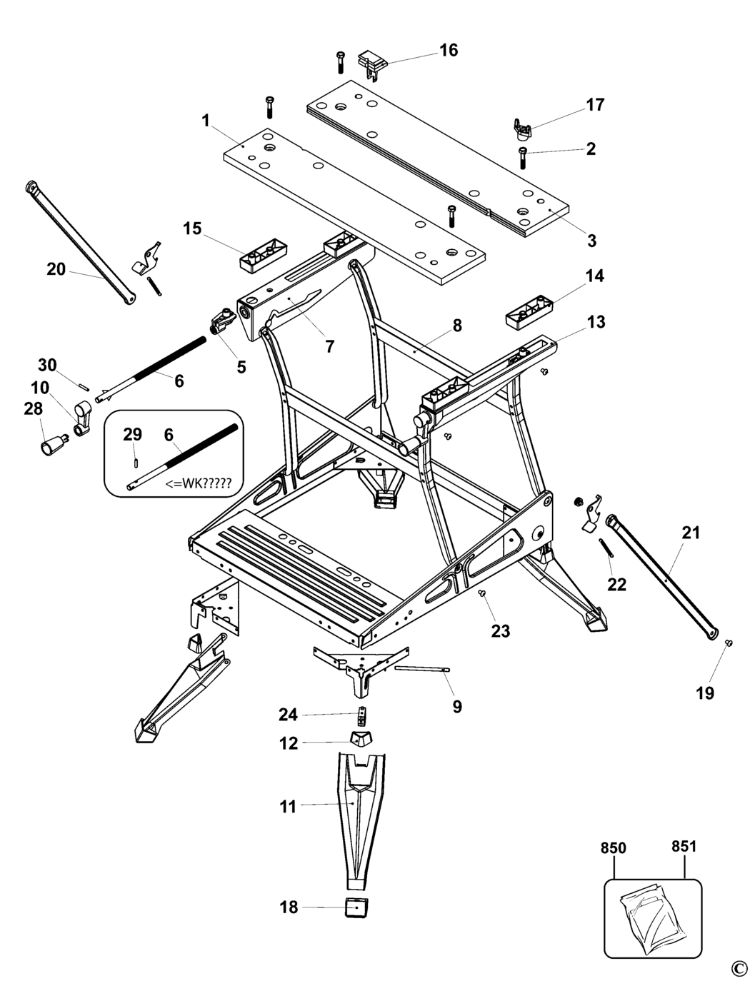 black and decker workmate replacement parts