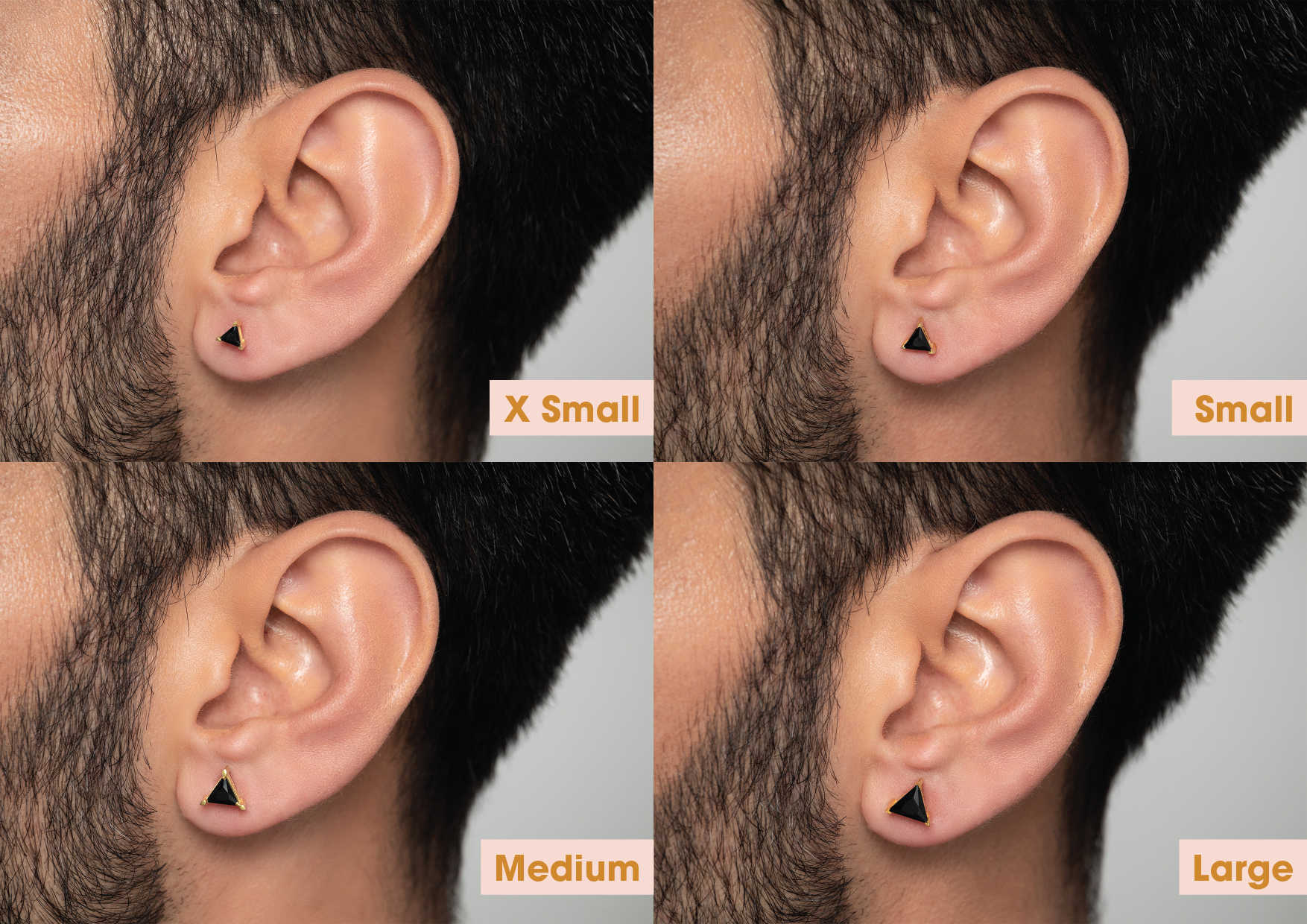 black ear studs male