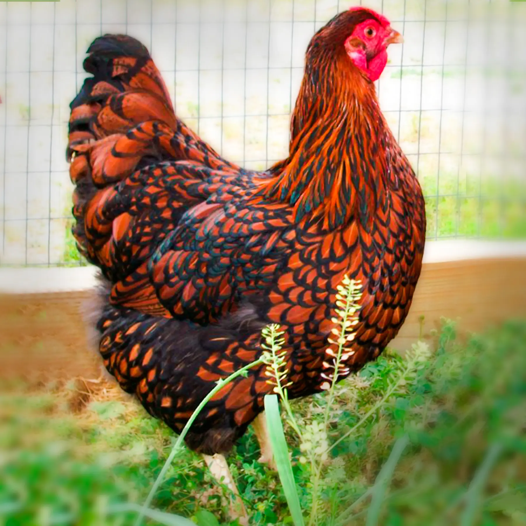 black laced red wyandotte chicken