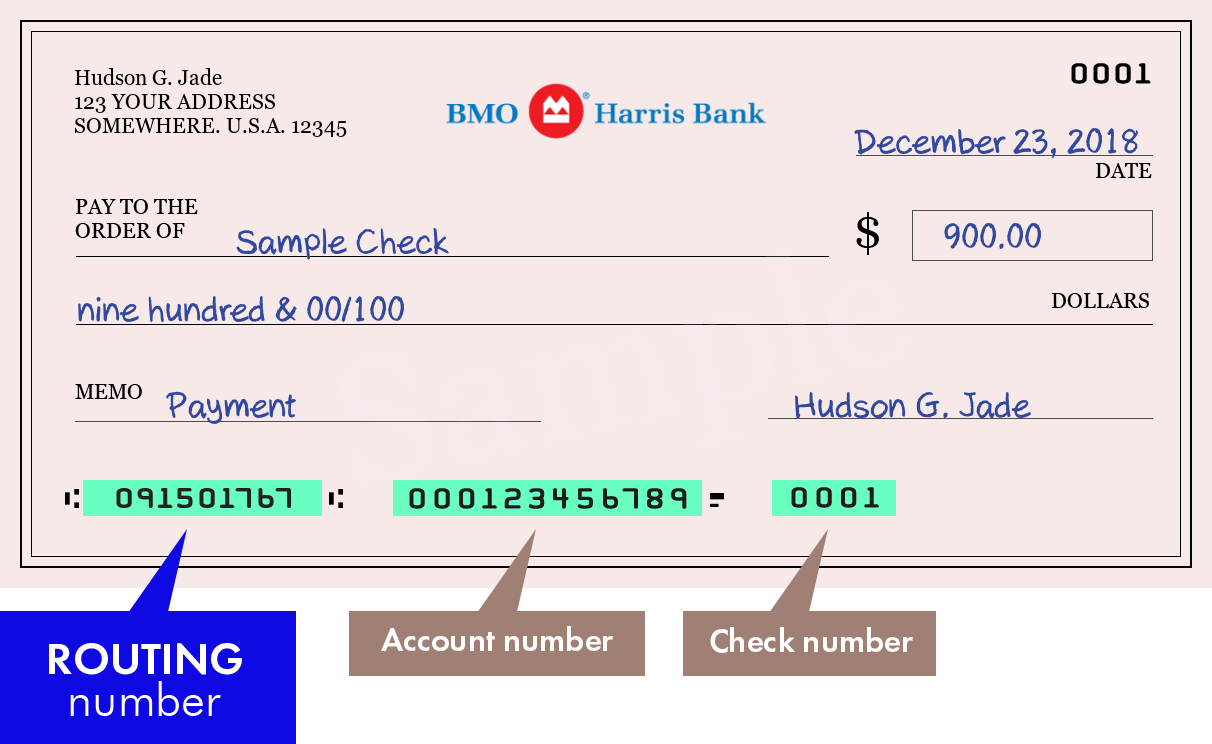 bmo harris wire routing number