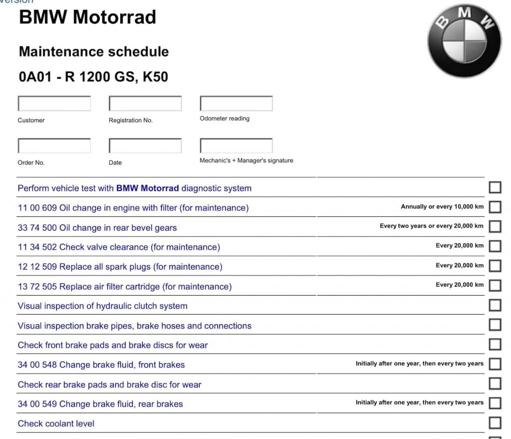 bmw r1200gs service schedule