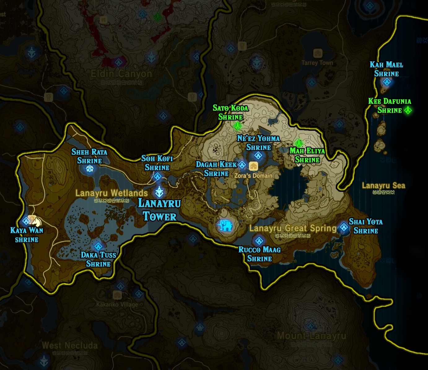 botw all shrines map