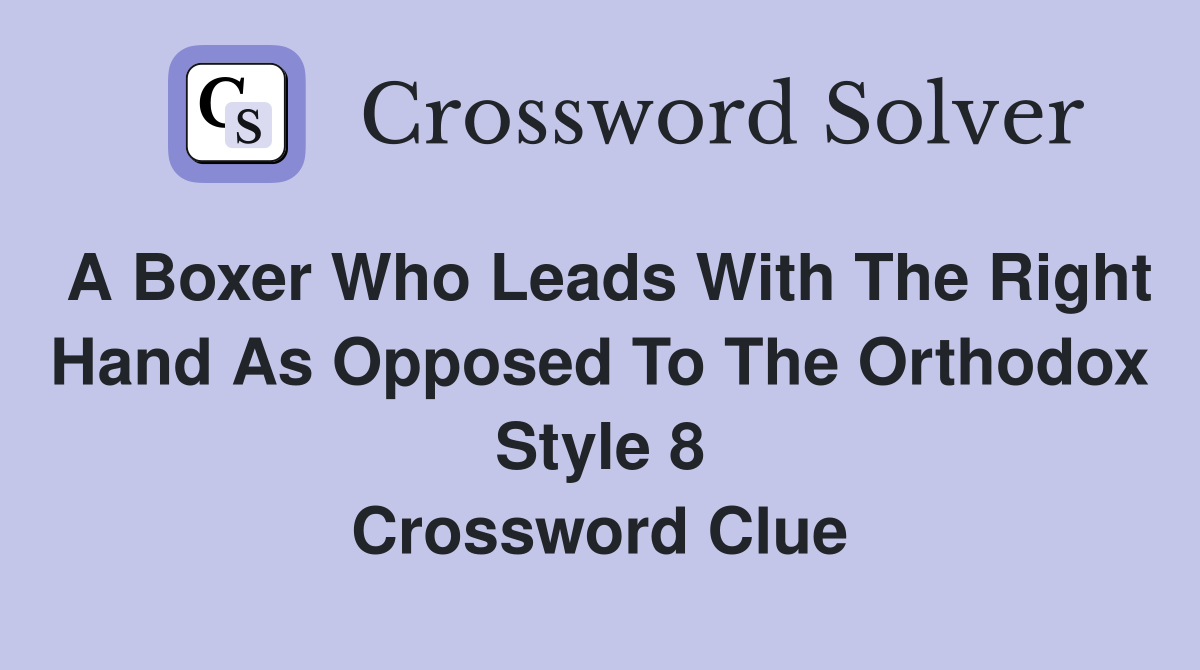 boxer crossword clue