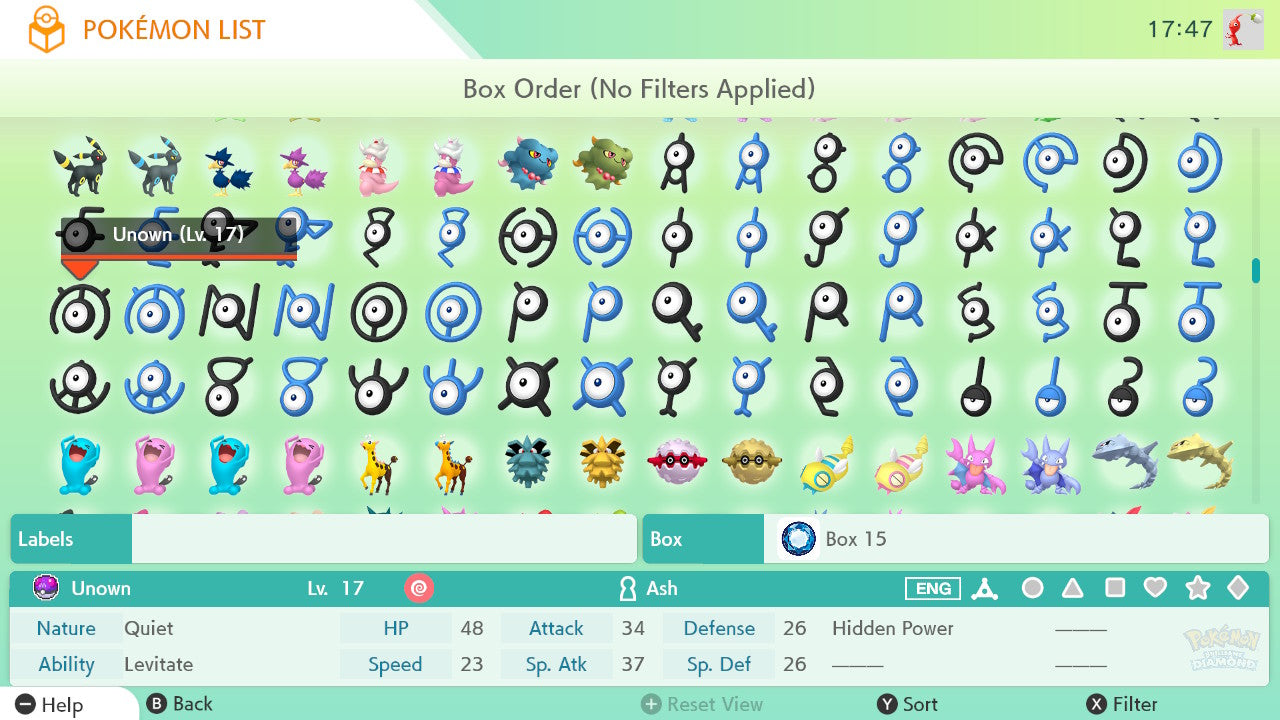 brilliant diamond pokedex