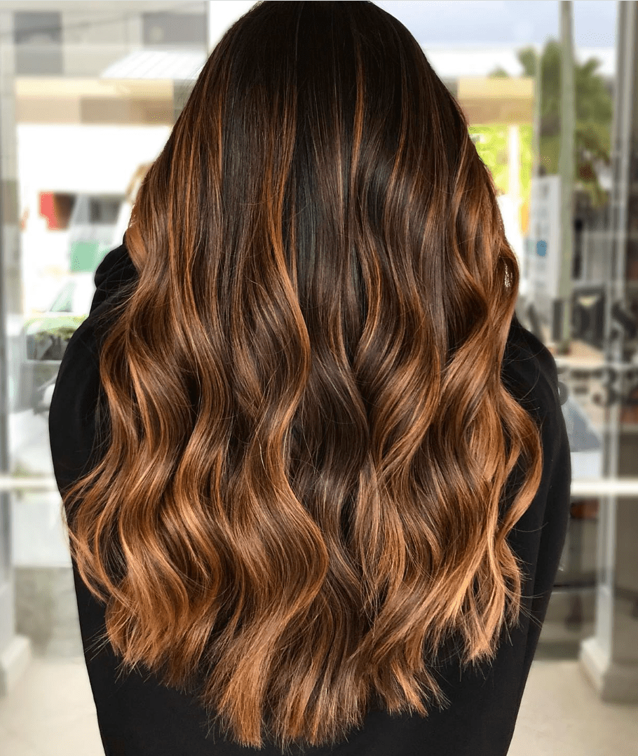 bronde balayage on dark brown hair