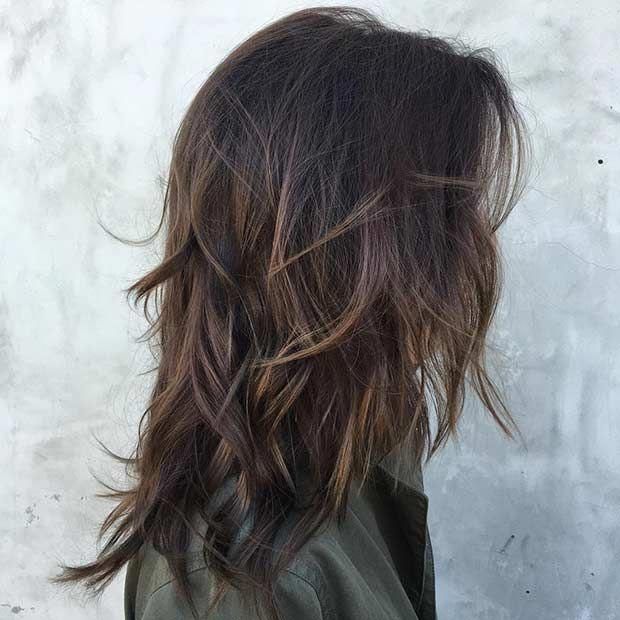 brown layered hair