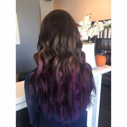 brown purple ombre hair