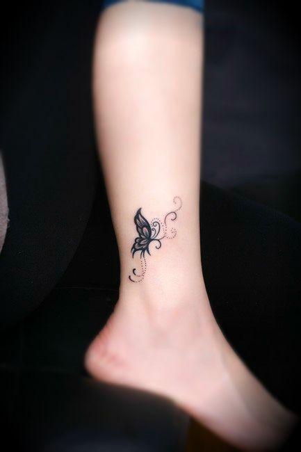 butterfly tattoo on ankle