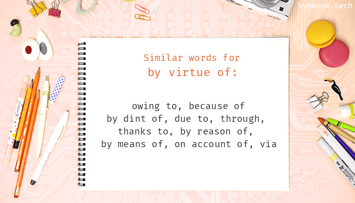 by virtue of synonym