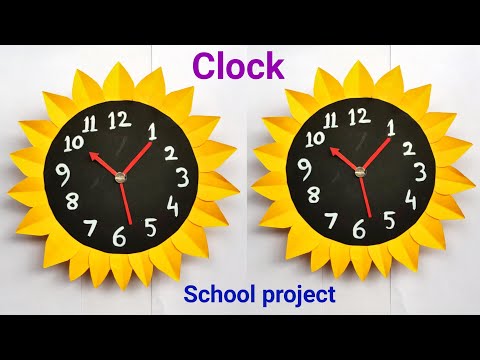 school project handmade model of clock