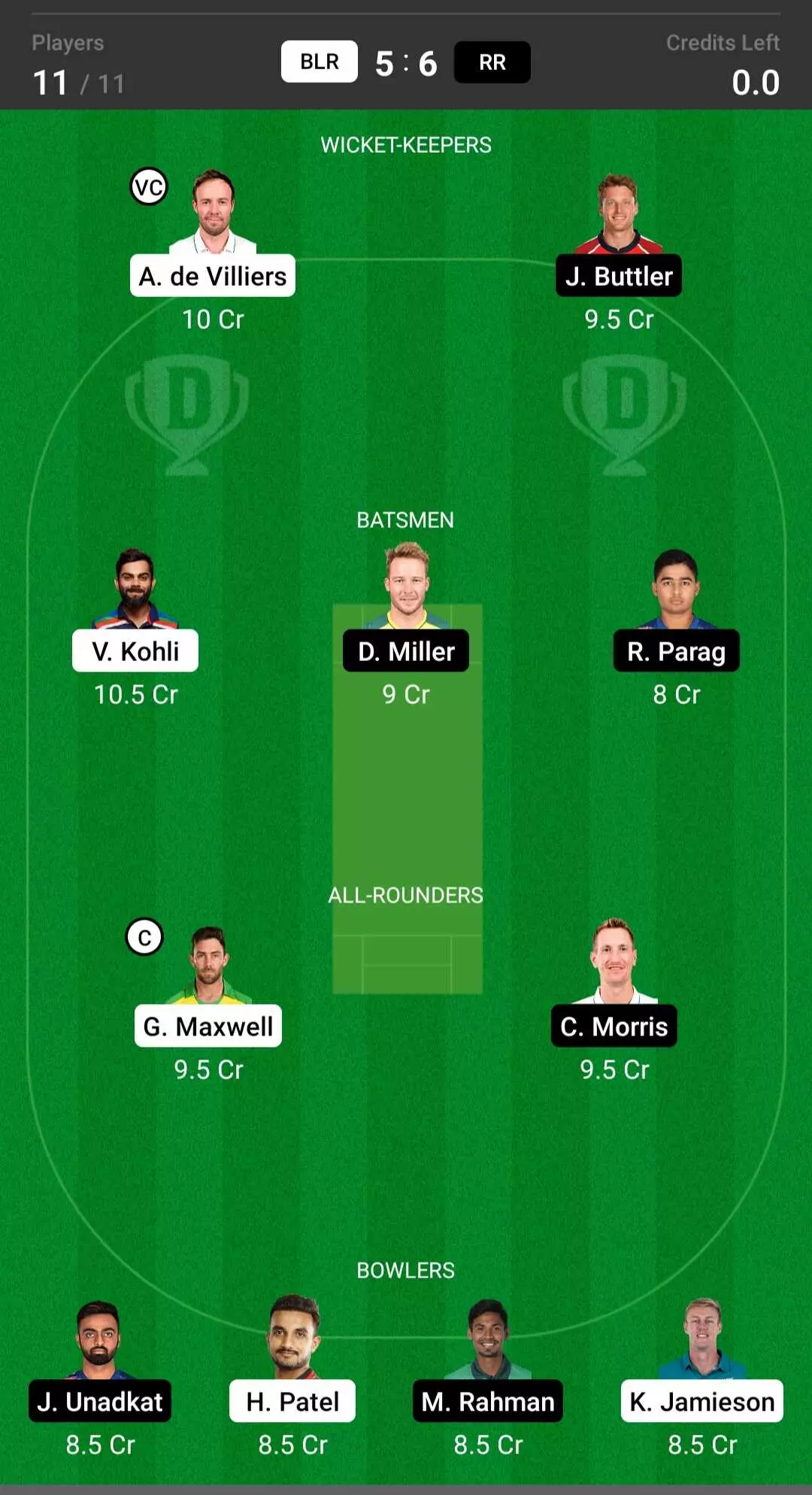 ipl fantasy team 2021