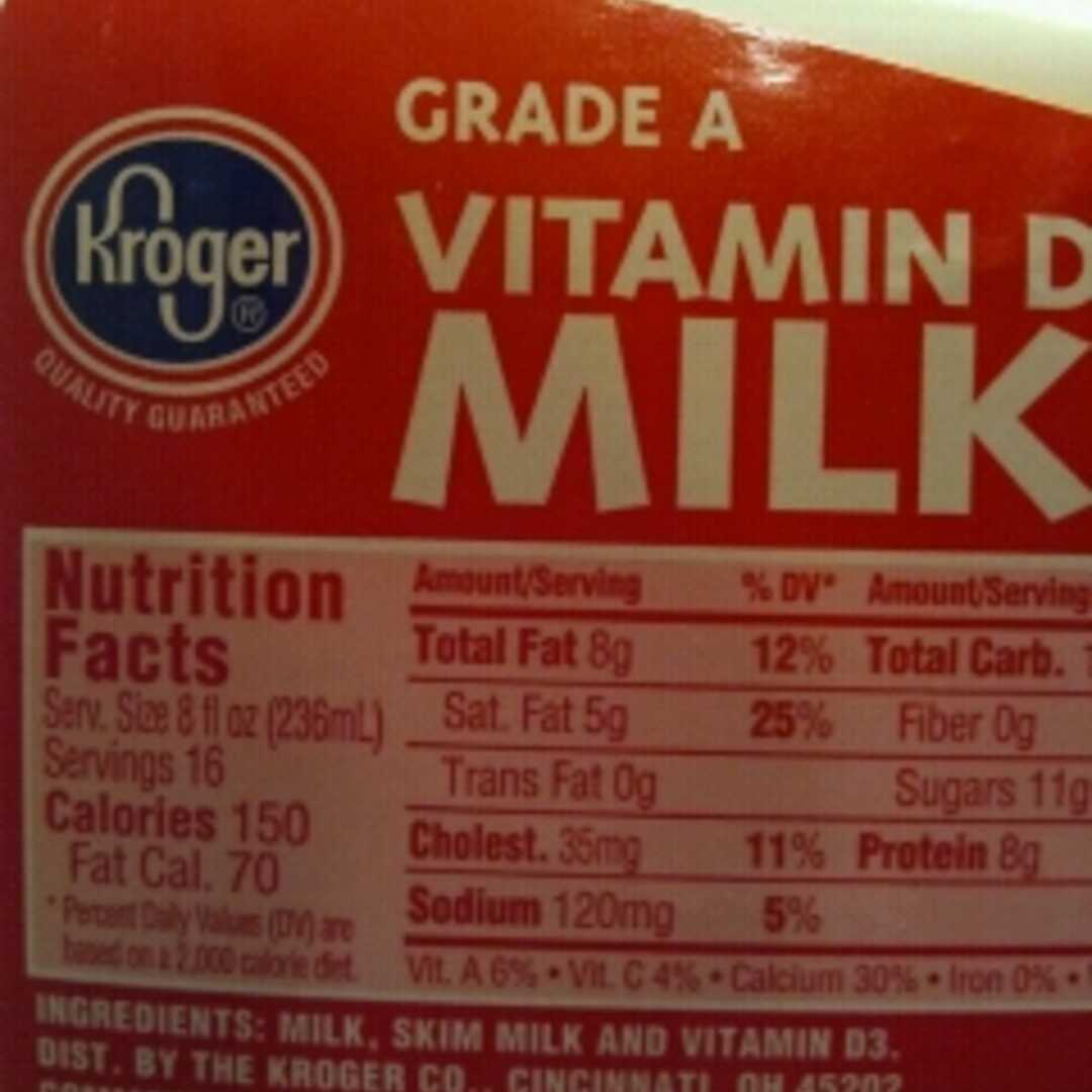 1 cup full fat milk calories