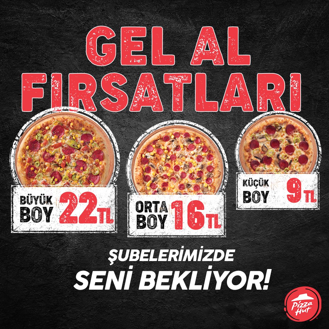 pizza hut gel al fiyatları