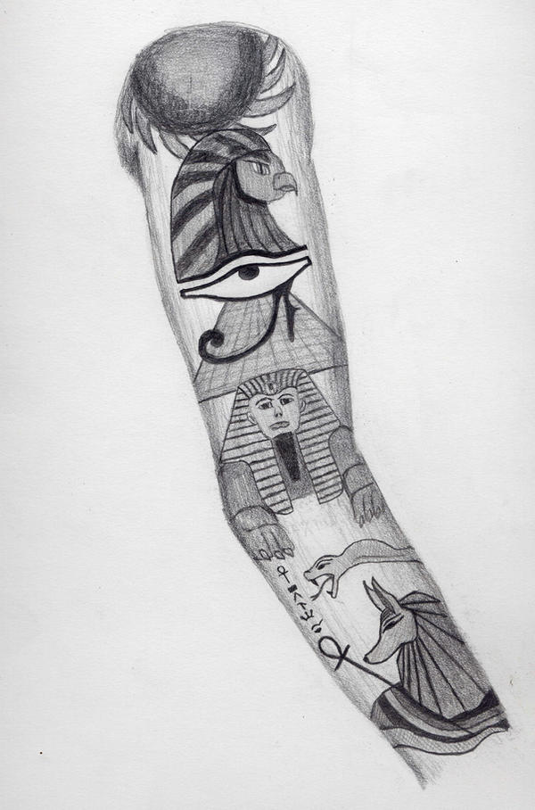 egyptian sleeve tattoo