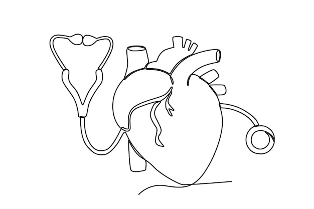 heart with stethoscope drawing