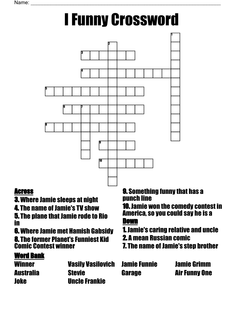 funniest crossword clues