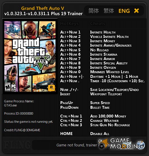 grand theft auto 5 trainer