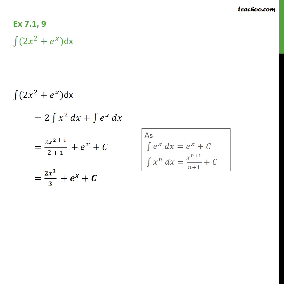 integral of 2 x dx