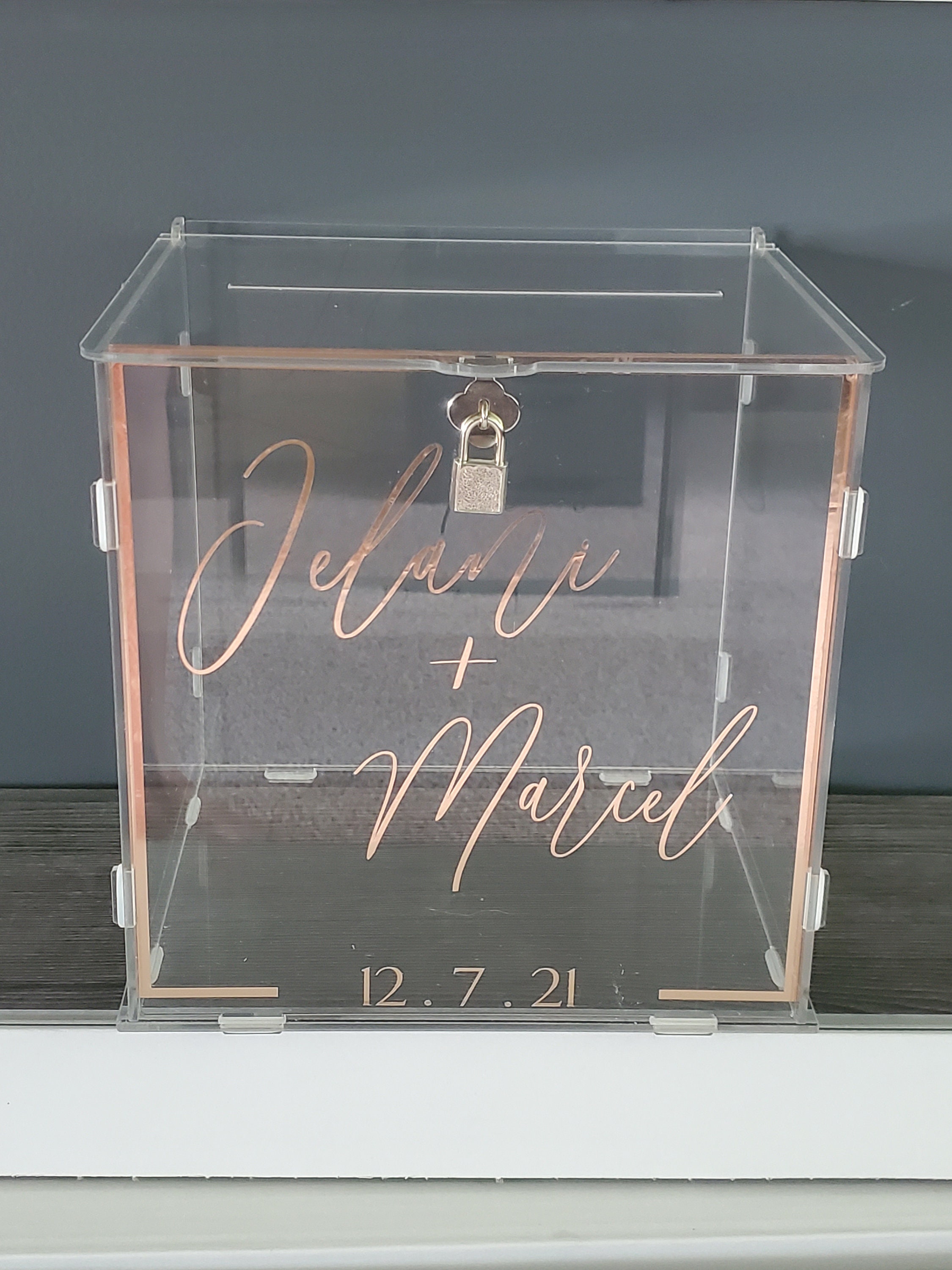 acrylic wedding card box