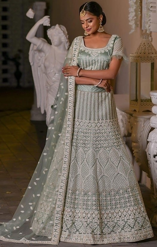 ash colour lehenga