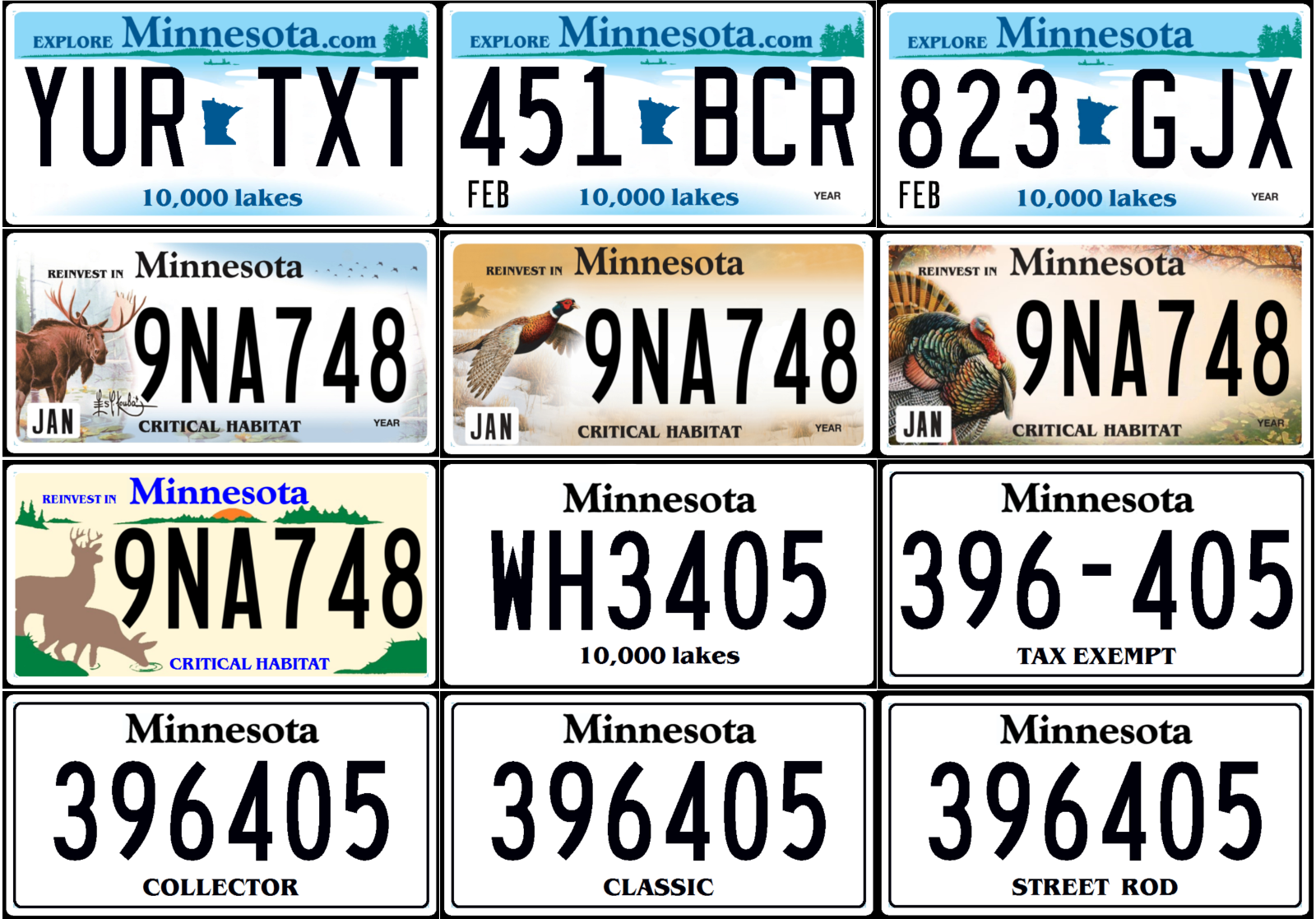 minnesota vanity plates availability