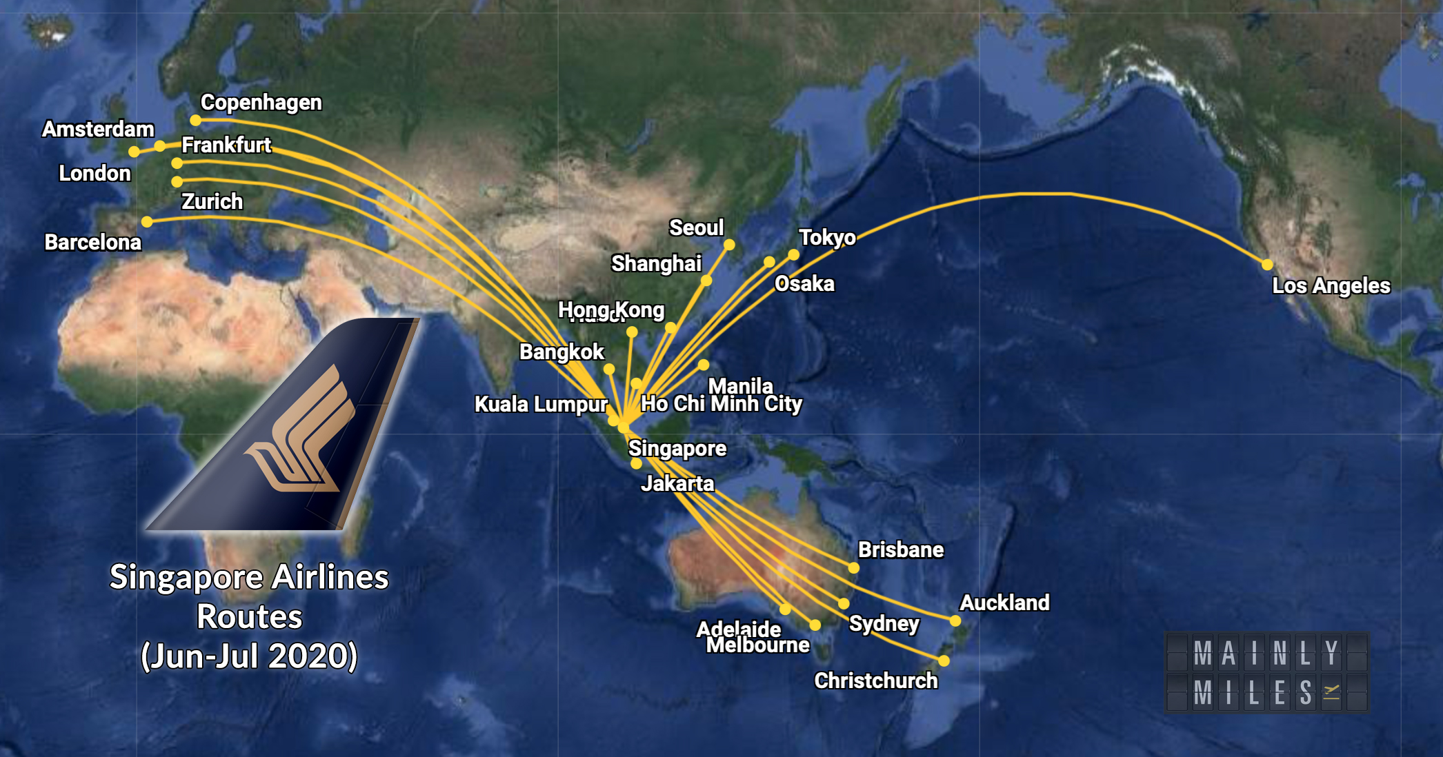 singapore airline route map