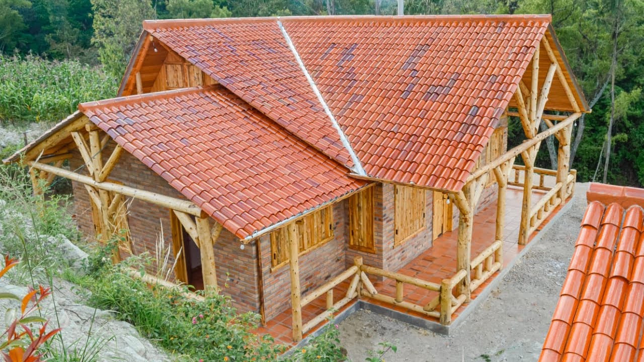 cabañas de ladrillo y madera