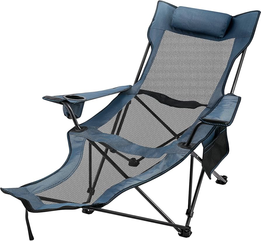 camping chairs reclining footrest