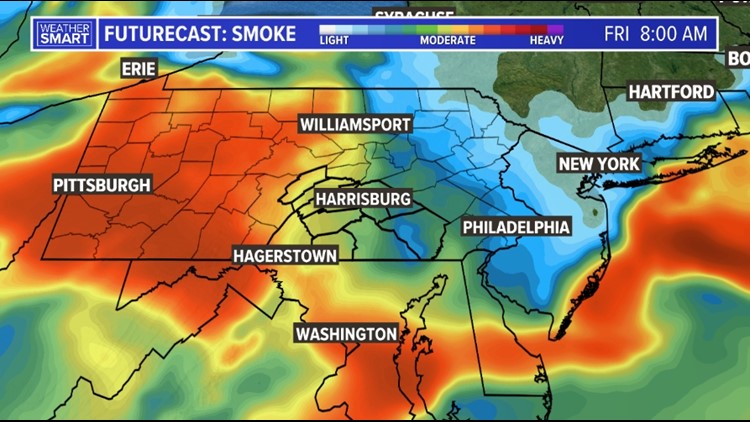 canada fires smoke map