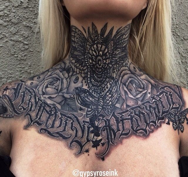 badass throat tattoos