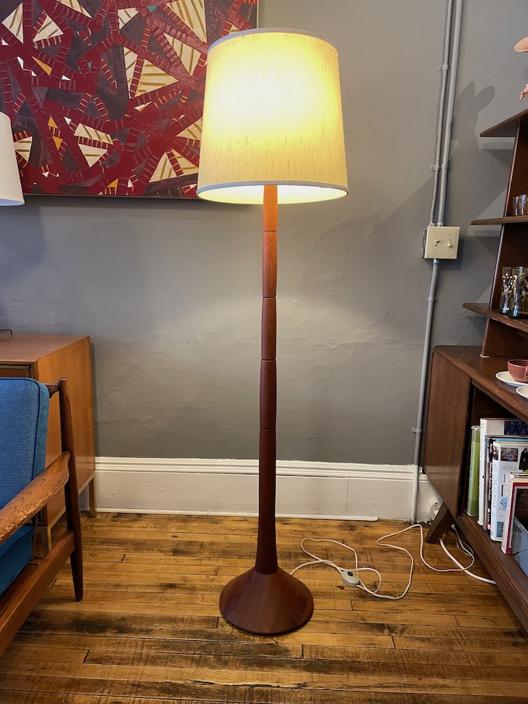 teak floor lamp