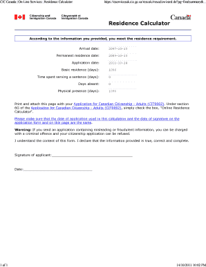 physical presence calculator cic