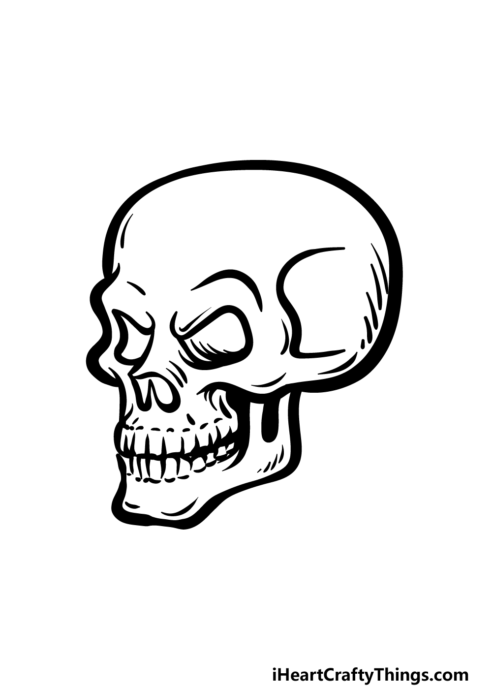 simple skull cartoon