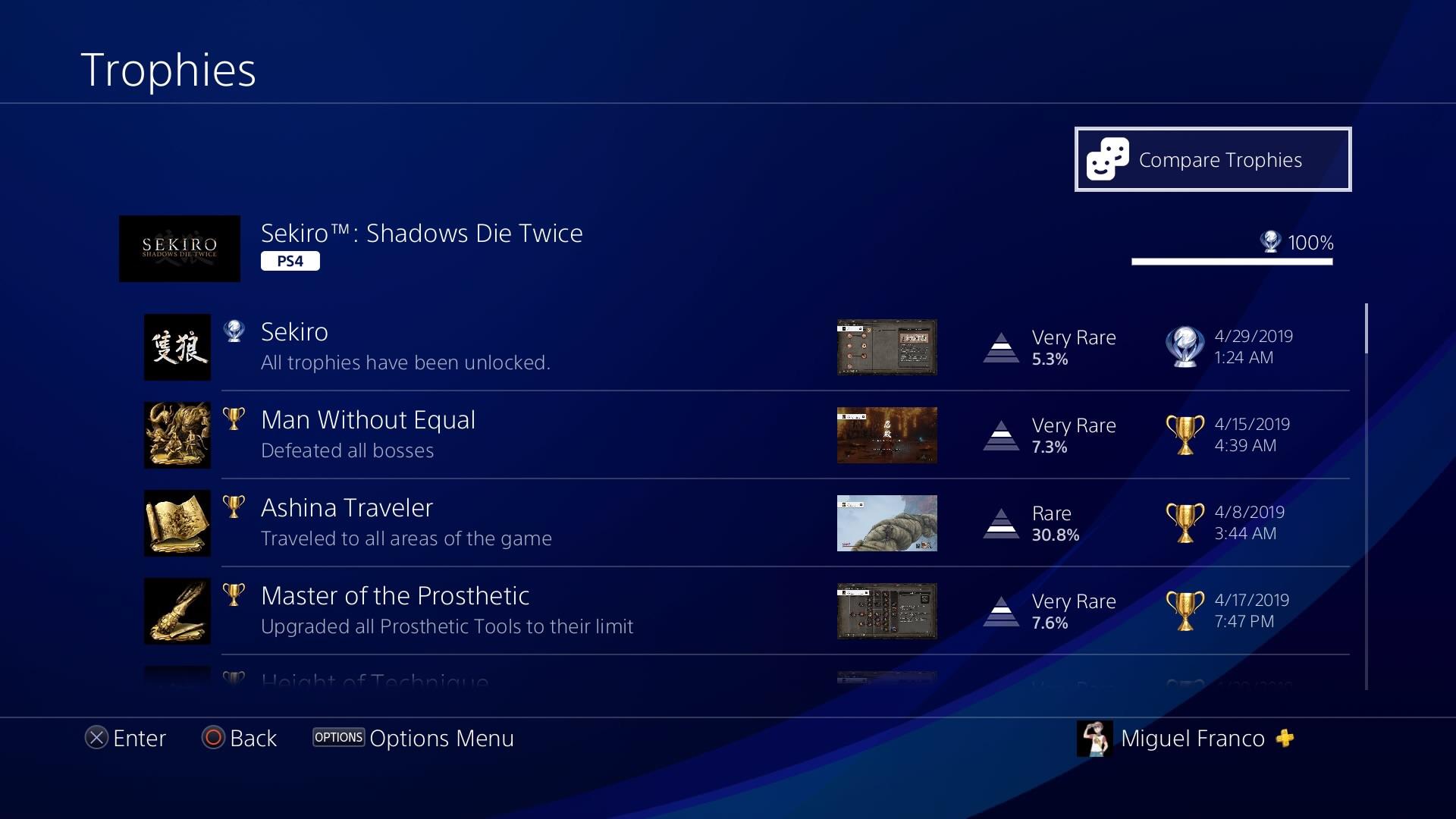 sekiro trophies