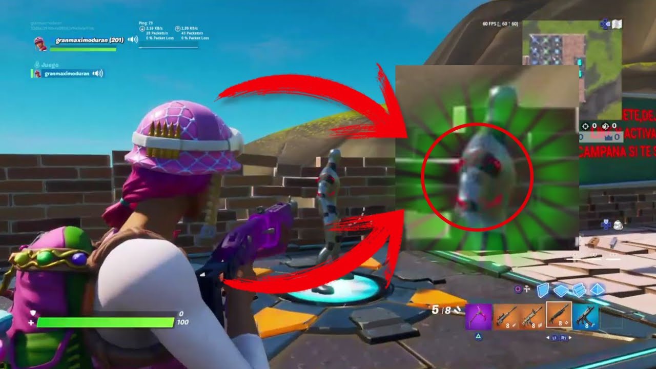 como cambiar el color de la mira en fortnite ps4