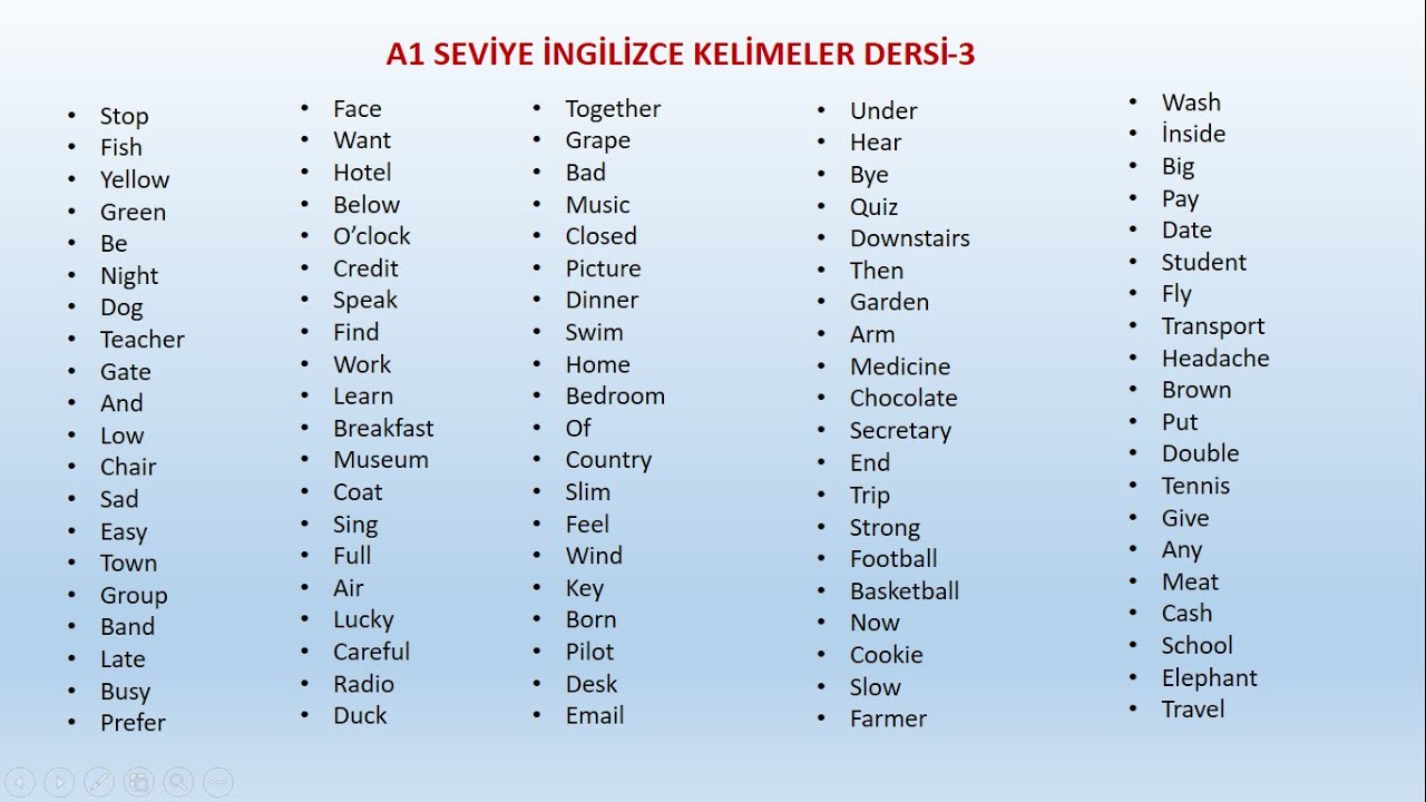 ingilizce kelime açıklamaları