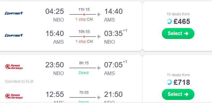 cheapest flight to nairobi