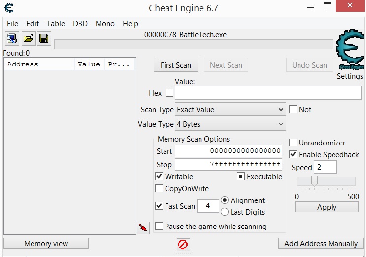 cheat engine speed hack