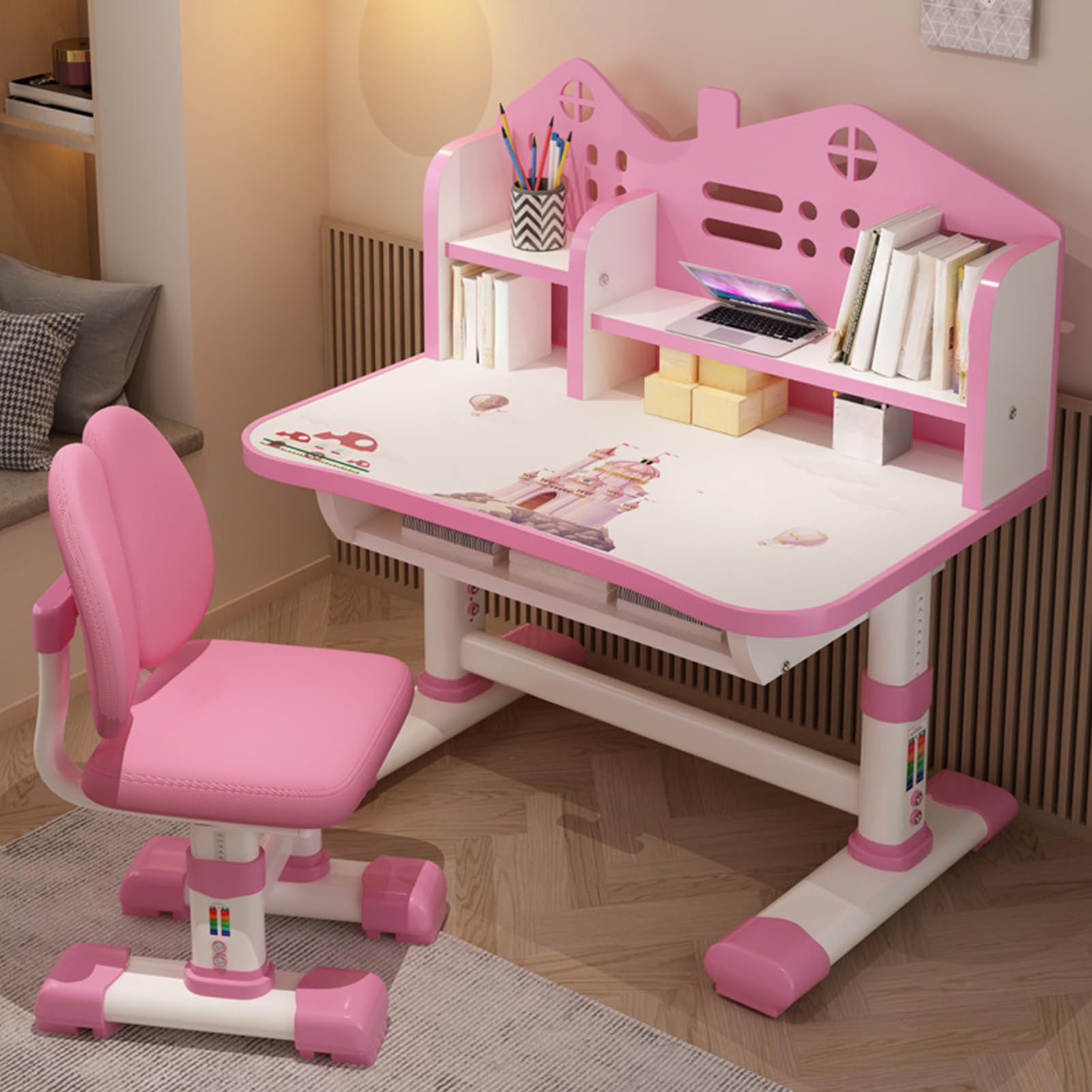 childrens pink desk chair