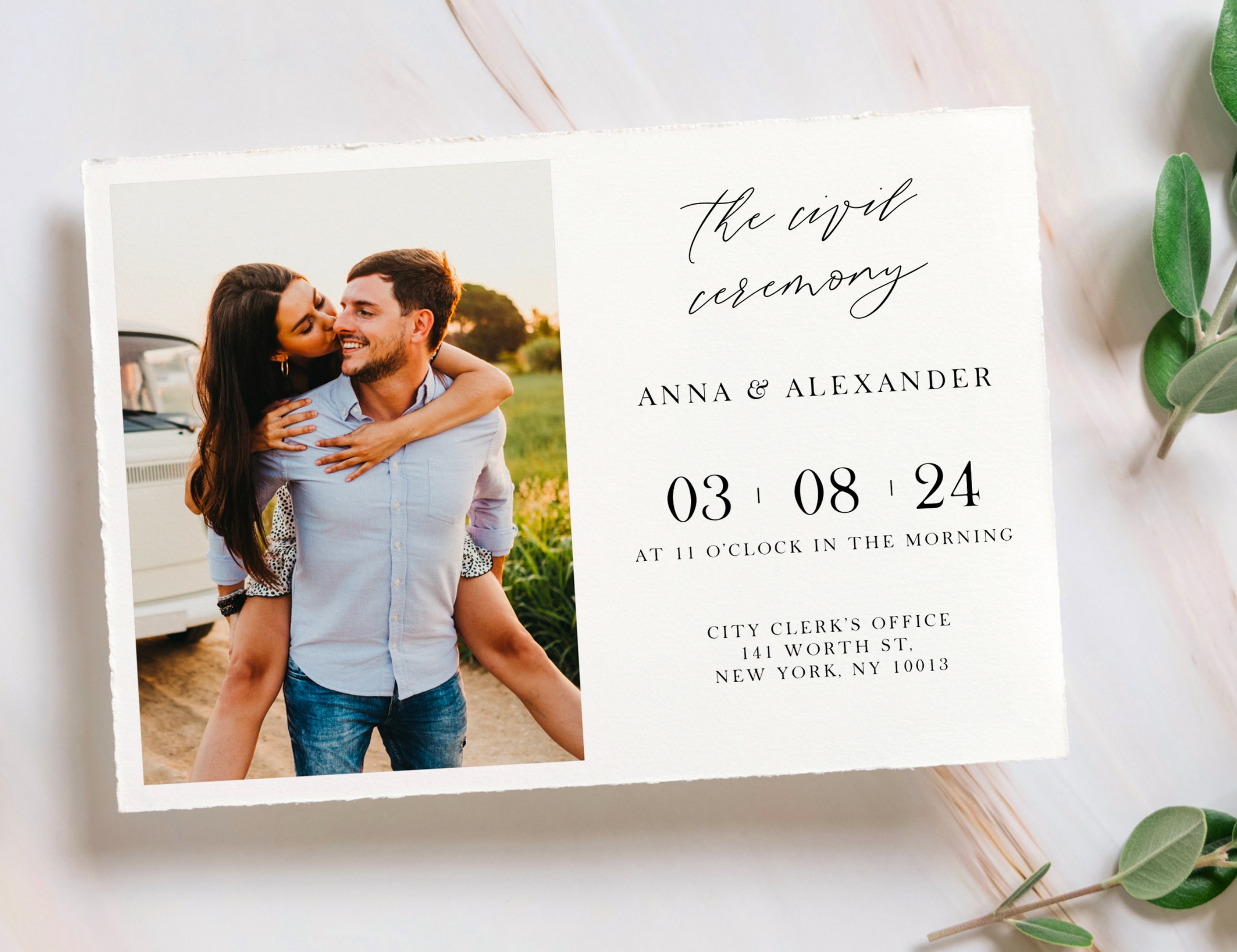 civil wedding invitation designs