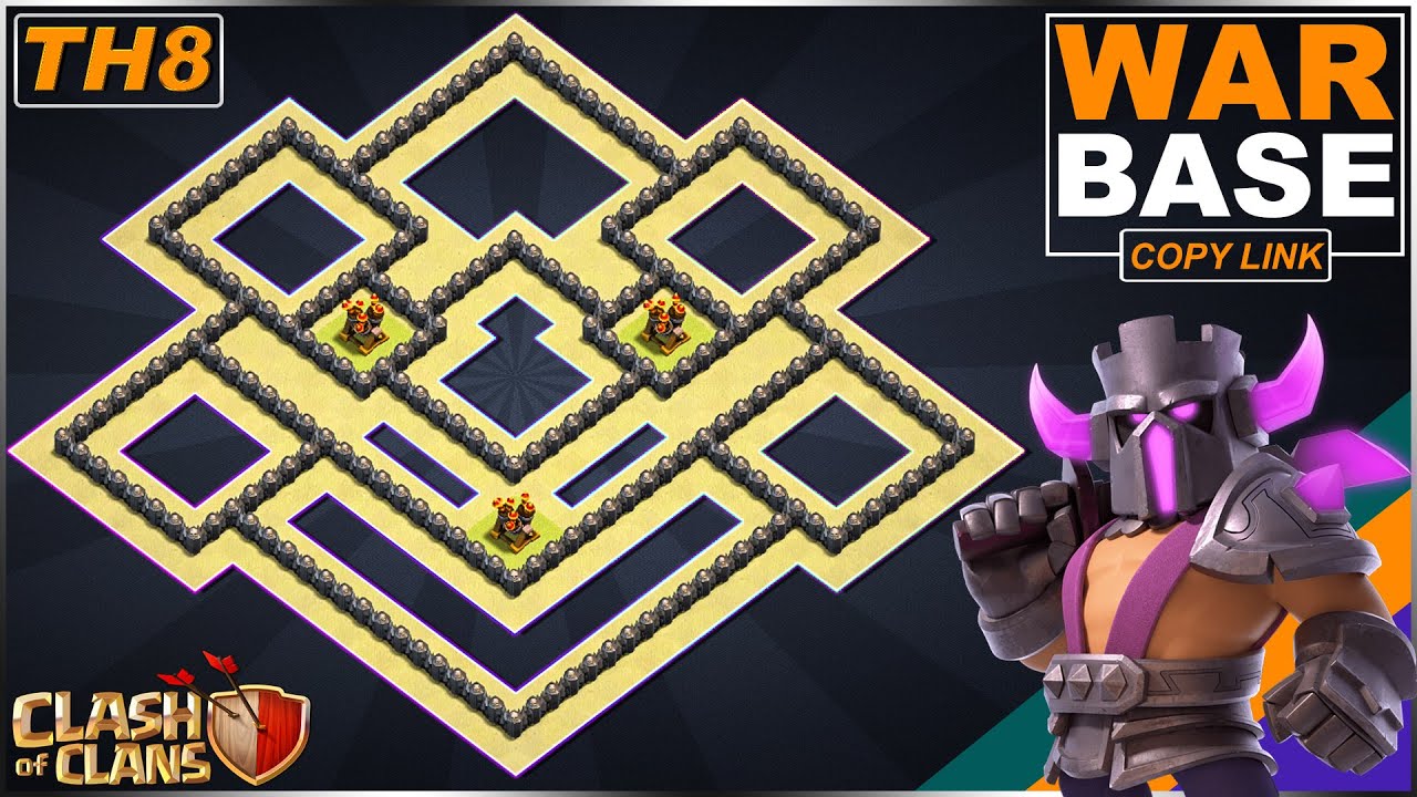 clash of clans layout th8 war